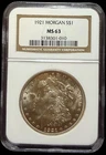 1921-P Morgan Silver $1 Dollar NGC MS63