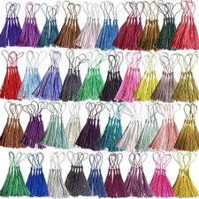 200 PCS Bookmark Tassels, 40 Colors Handmade Tassels for Keychain Making, 13cm/5