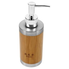 Liquid Soap Dispenser 250ml Bamboo Plastic Stainless Steel for Handwash
