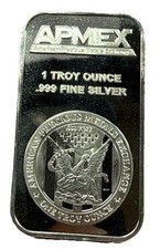 APMEX 1 oz .999 Fine Silver Bar 89.00 per troy oz