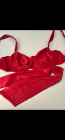 Victoria&rsquo;s Secret Dream Angels Red Bow Balconet Bra Unlined Wired LARGE $60 NWT