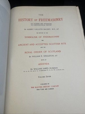 VERY RARE Vintage 1906 HISTORY OF FREEMASONRY Illustrated Vol. 7