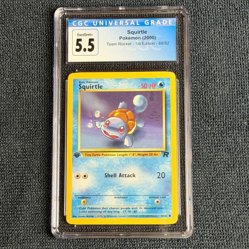 Squirtle (1st Edition) graded CGC 5.5 for sale on eBay