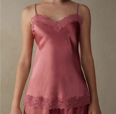 Intimissimi Women's Natural Beige Lace and Silk Top Camisole Size M Corral Pink