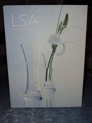 LSA International Wedding 2 Handmade Bud Vases  6.5'' Tall Made In Poland