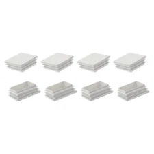 8pcs Square Post End Caps 1.97"x1.97" Plastic Tubing End Cap Plug White