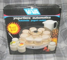 NEW OPEN BOX - VINTAGE VIVA AUTOMATIC YOGURE MAKER - GLASS BOWLS - MADE IN ITALY