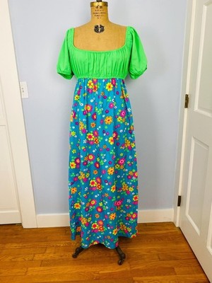 Vintage 1960s Colorful Floral Maxi Dress, Size Small, Made in California | eBay Vintage 1960s Colorful Floral Maxi Dress, Size Small, Made in California | eBay