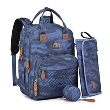 Diaper Bag Backpack with Portable Changing Pad, Pacifier Case and Stroller St...