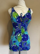Rare VTG 1960s Cole of California Hard Cup Bathing Suit Psycheldelic Sz 12