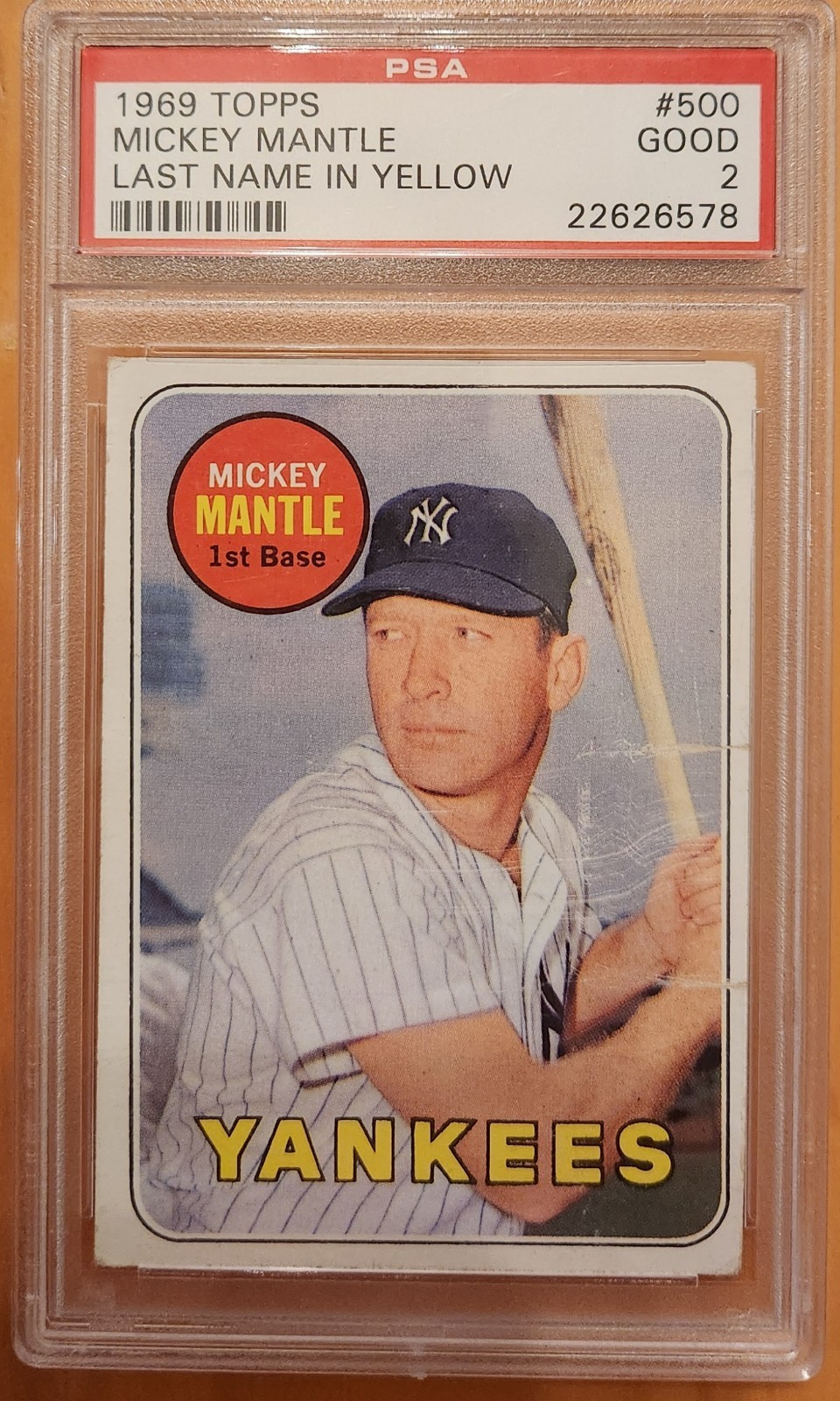 PSA 2 - 1969 Topps Mickey Mantle Yankees - 500 - Final Topps Card ...