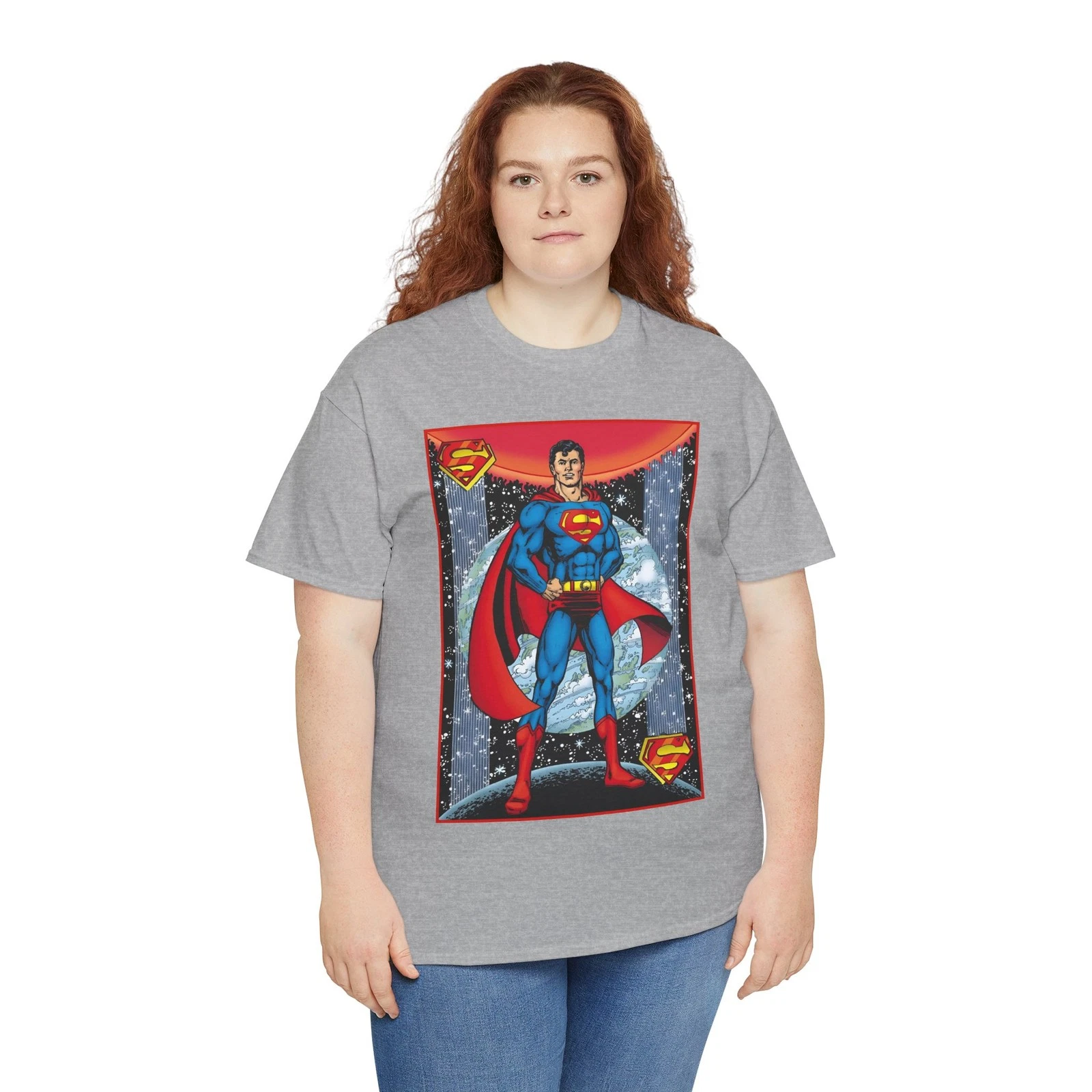 Superman T-Shirt - George Perez Justice League Postcard Art - DC Comics - 1980s