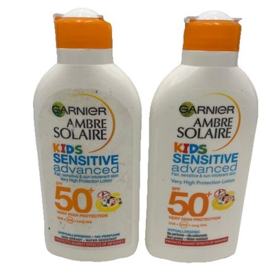 Garnier Sun Kids Sensitive AdvancedProtect & Sun Lotion V High SPF 50+ 200ml X2