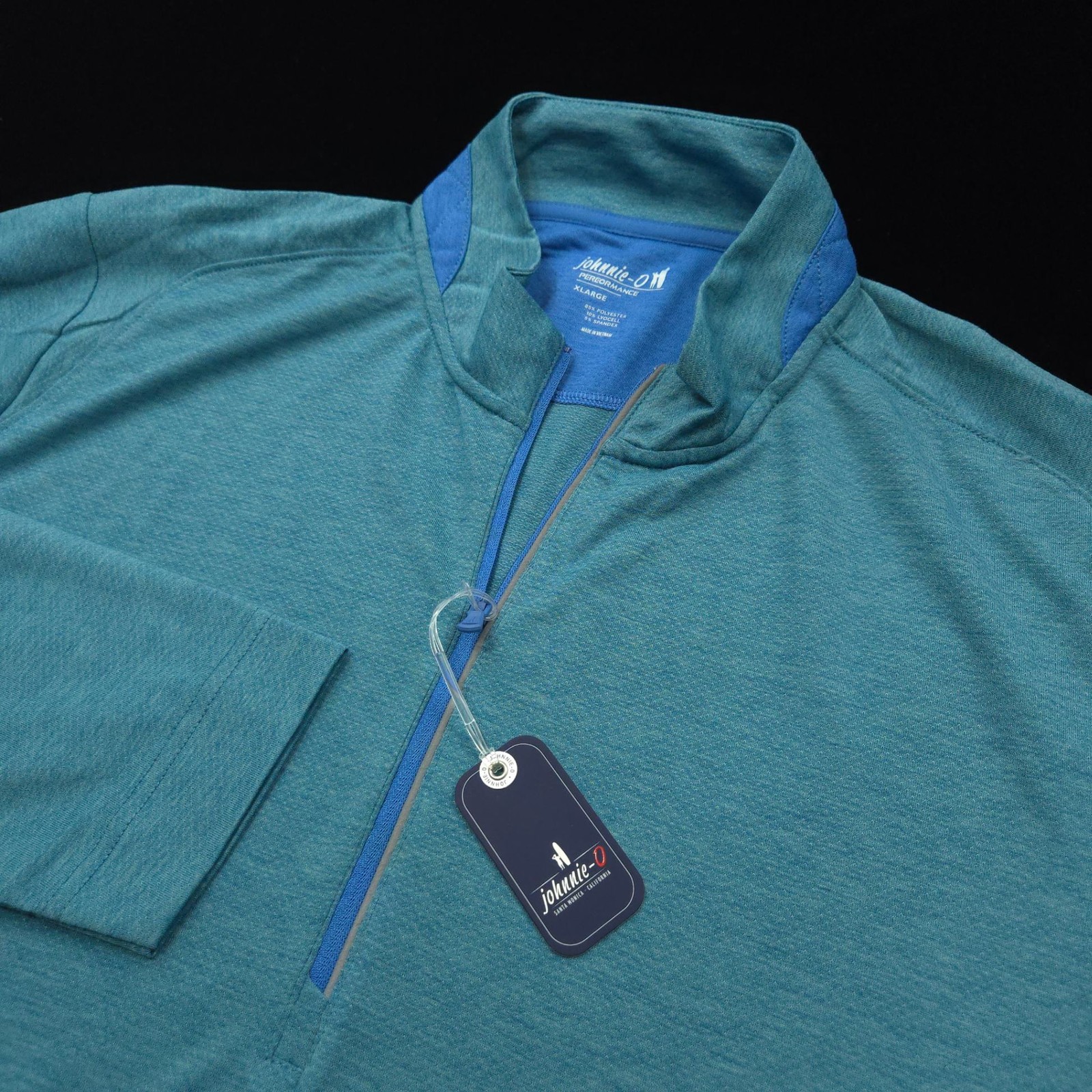 1/4 Zip -xl- Teal Green Pullover Surfer Poly