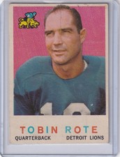 1959 Topps Football # 170 Tobin Rote - Detroit Lions