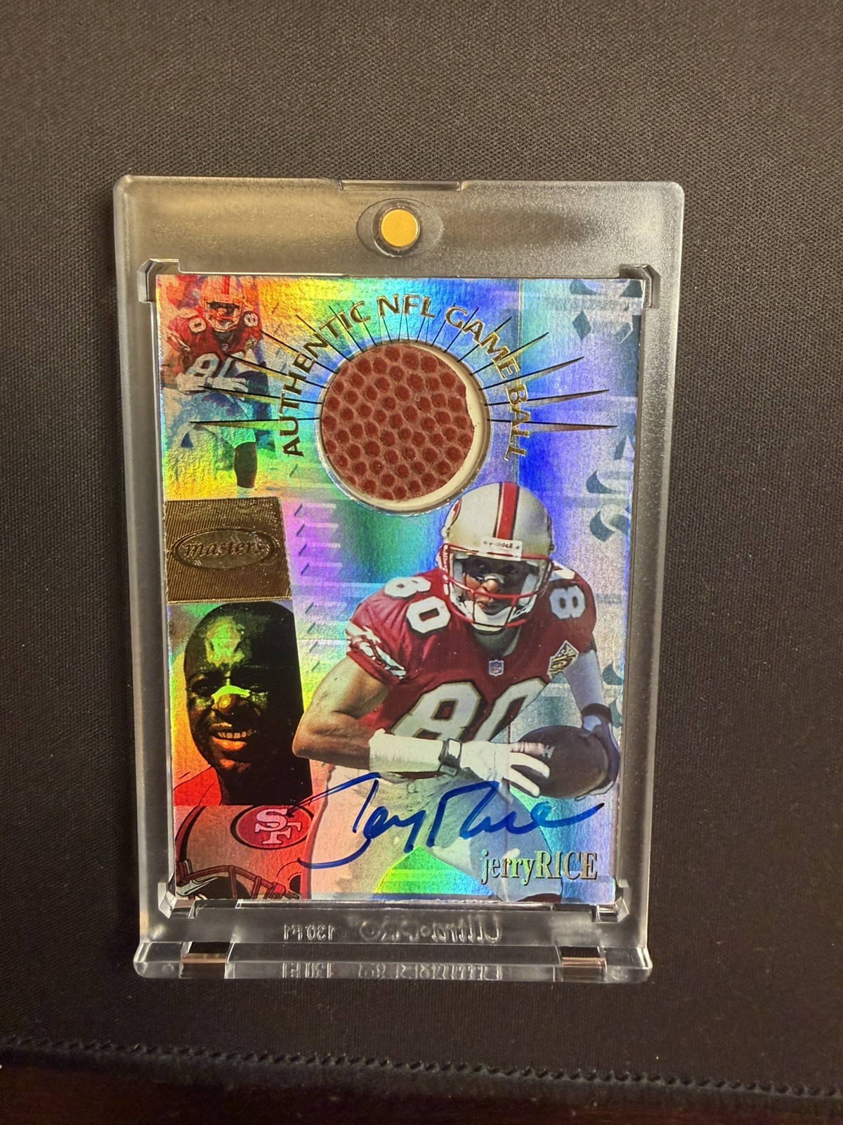 1998 Collector's Edge Masters Jerry Rice 1996 Advantage Game Ball Auto #/50
