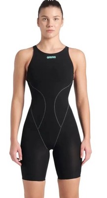New Arena Powerskin Impulso Open Back - 008603100 Black/Teal Size 24 (T6-15)