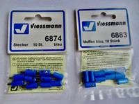 Viessmann 6874 U. 6883 Stecker-Muffen-Set FüR Modellbahn Blau Neu Ovp