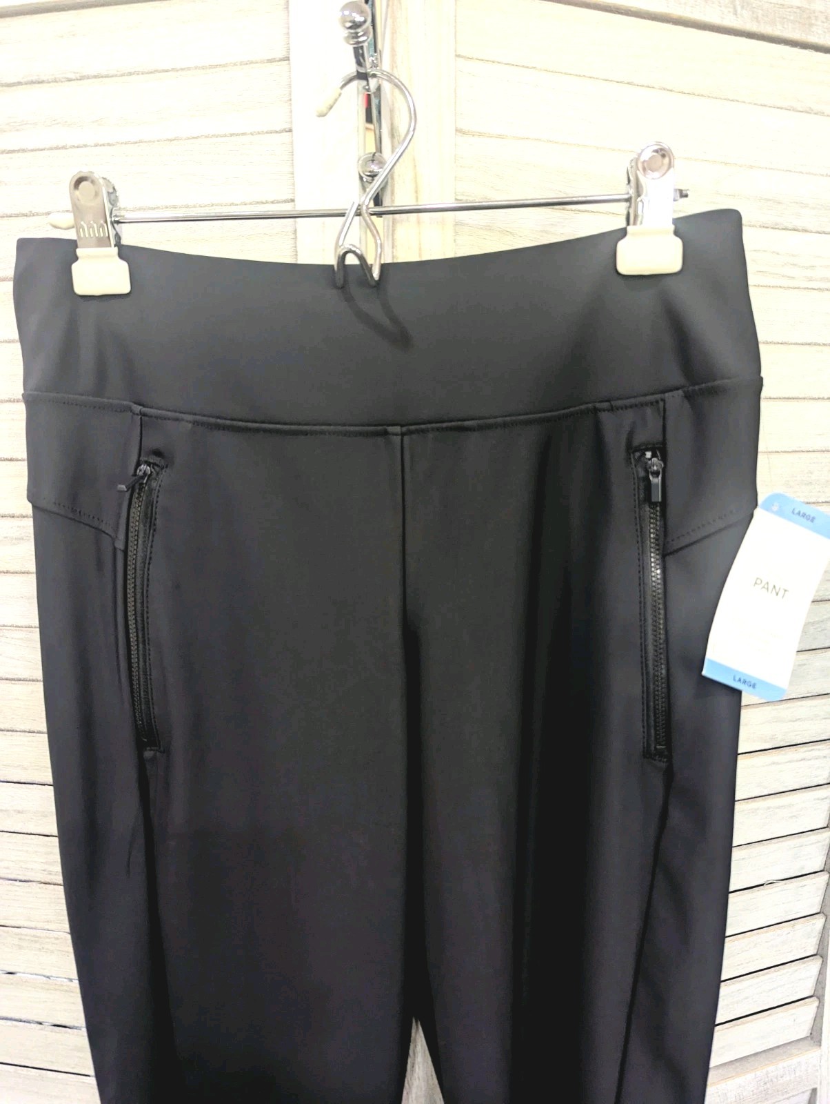 Member's Mark City Pant  High Rise Black Sz L Stretch Skinny Active Pants NWT