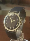 Timex Vintage Manual Wind Mechanical Watch Sunburst Navy Blue Dial 33mm Running