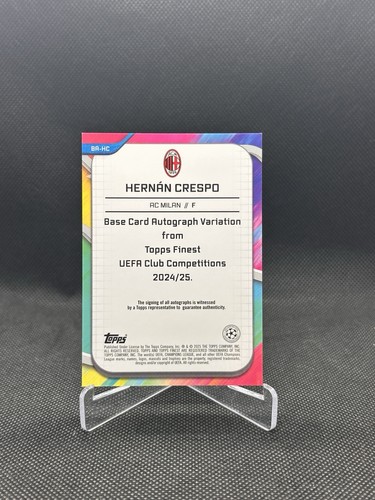 2024-25 Topps Finest UEFA HERNAN CRESPO Magenta Refractor Auto #'d/75 - Picture 2 of 2