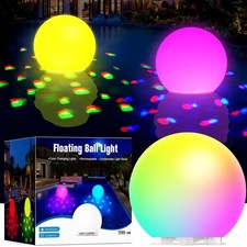 2025 Newest Floating Pool Light with Underwater Lighting Show, Rechargeable Pool