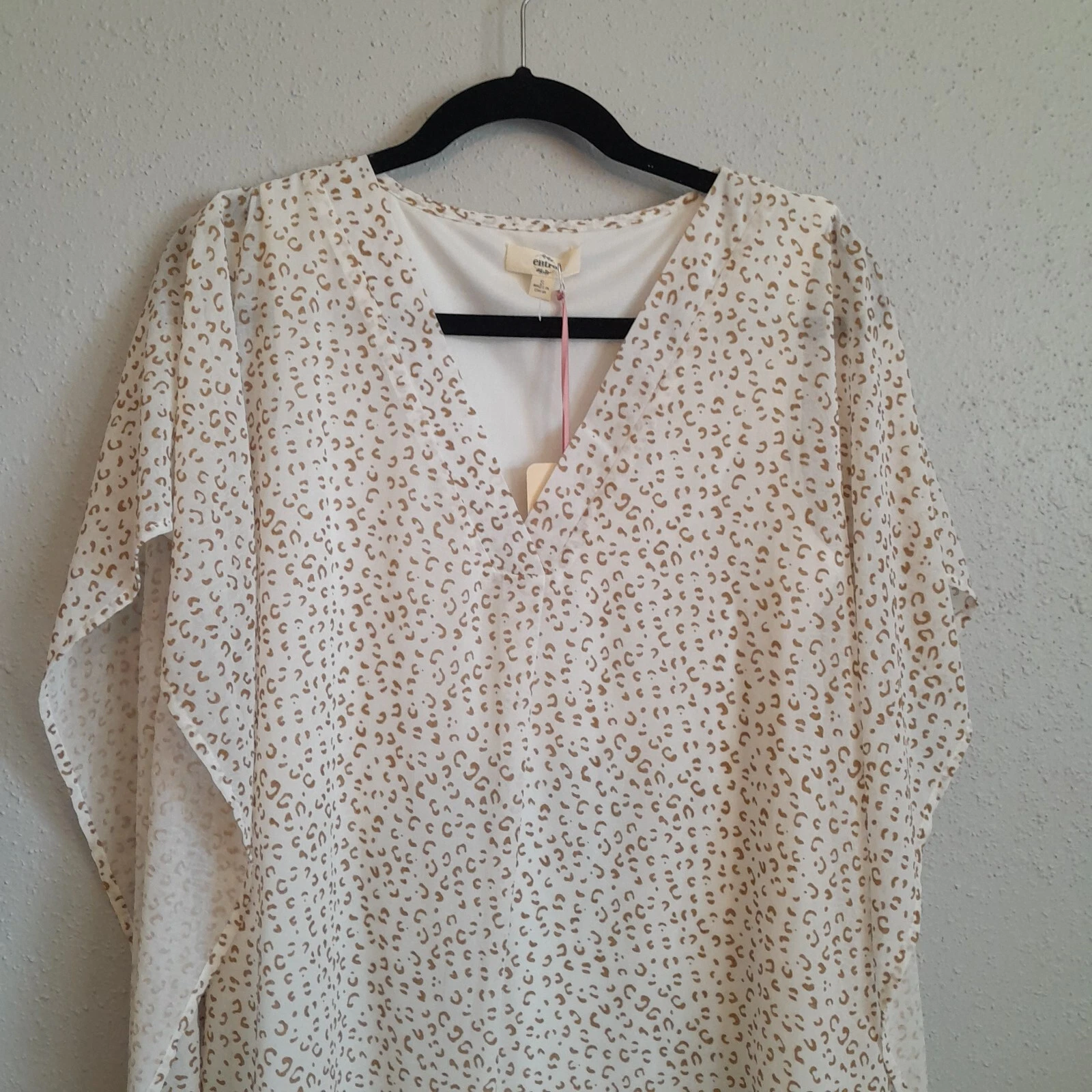 OFF WHITE Abito Entro Top Off bianco testurizzato leopardato stampa goffrata manica kimono taglia S