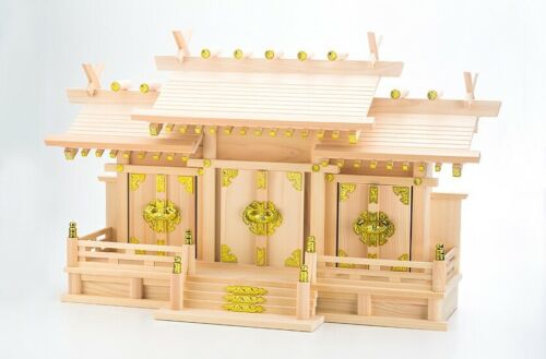Japón Madera KAMIDANA Altar Hogar Tamaño Jinjya Set Santuario Sintoísta Dios Talla L NUEVO - Imagen 2 de 5