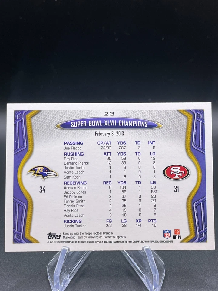 2013 Topps Joe Flacco #23 - Image 2 of 2