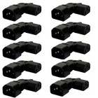 (10PACK)IEC320 C14 Male to C13 vertical right angle Power adapter Rated 10A 250V