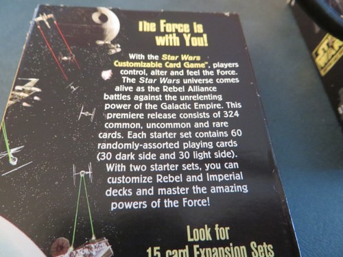 STAR WARS 1995 CUSTOMIZABLE 60 CARD GAME STARTER SET X2 DECKS - Picture 2 of 3