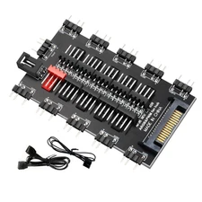 12V / 4Pin RGB 5V/3Pin ARGB Fan PWM HUB 1 To 10 Multi Way Splitter AURA Fan Cool