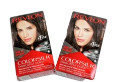 X 2 Revlon ColorSilk Beautiful Color Gray Coverage Hair Color #20 BROWN BLACK 