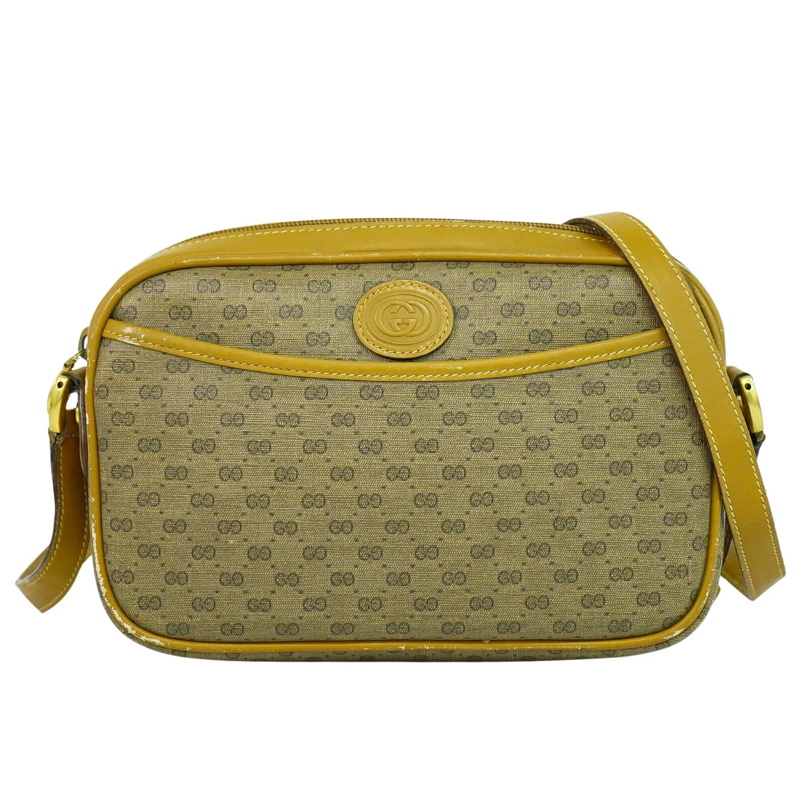 Sac bandoulière bandoulière GUCCI Micro GG toile marron or