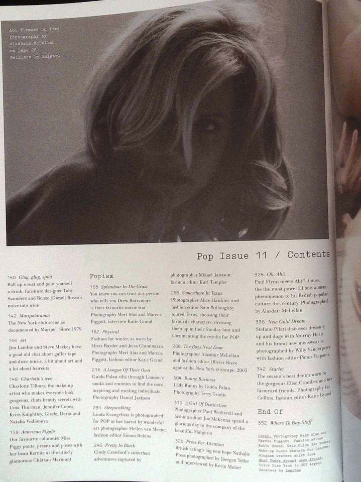 POP #11 A/W'05 DREW BARRYMORE Missy Rayder LINDA EVANGELISTA Malgosia Bela EXCLT - Image 4 of 4