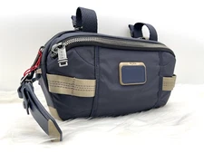 AUTH NWT Tumi Alpha Bravo Peyton Nylon Bike Sling Pack Bag-Midnight Navy/ Khaki