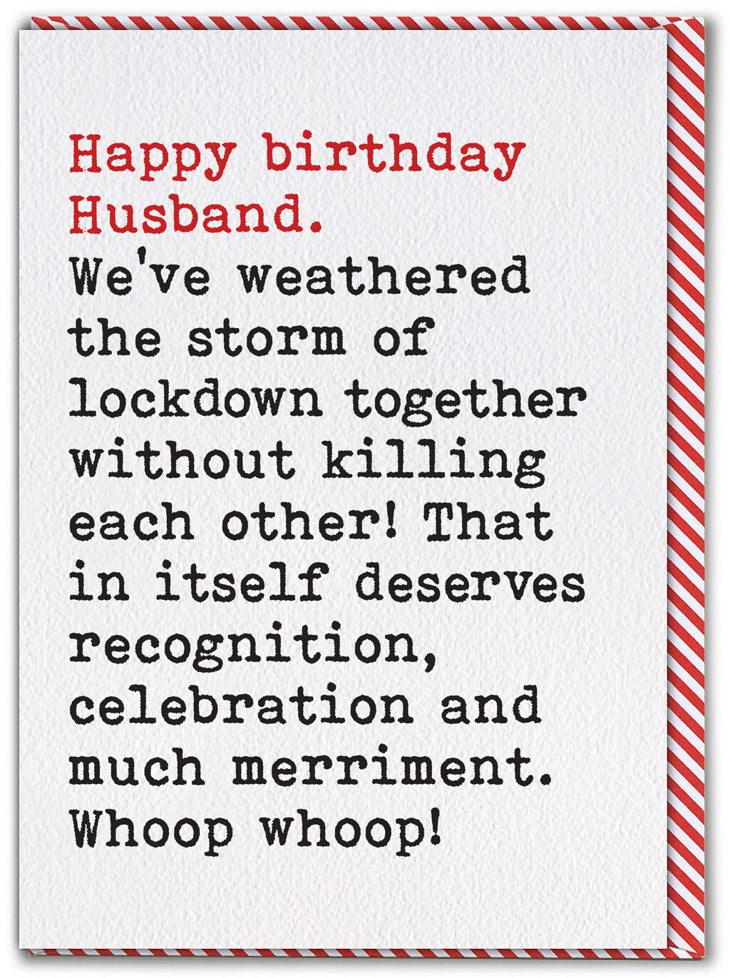 Funny Husband Happy Birthday Card Weathered Lockdown Storm Cheeky Silly Humour