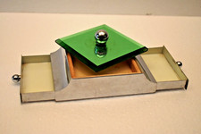 Valigia Per Trucco Vintage Art Deco Con Specchio In Metallo E Vetro Francia