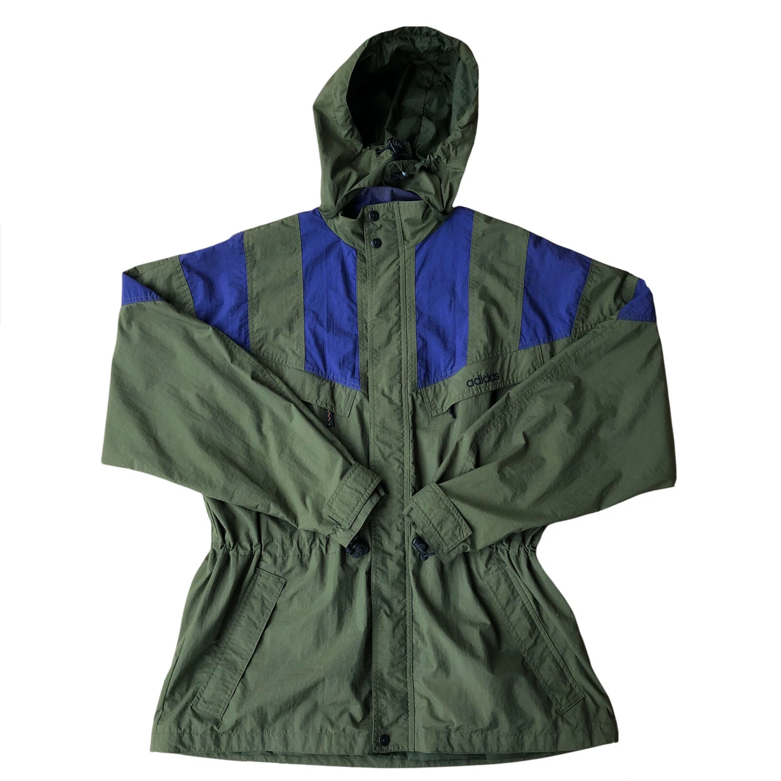 Vintage Adidas Hiking Windbreaker Large Green Purple Parka Style Jacket