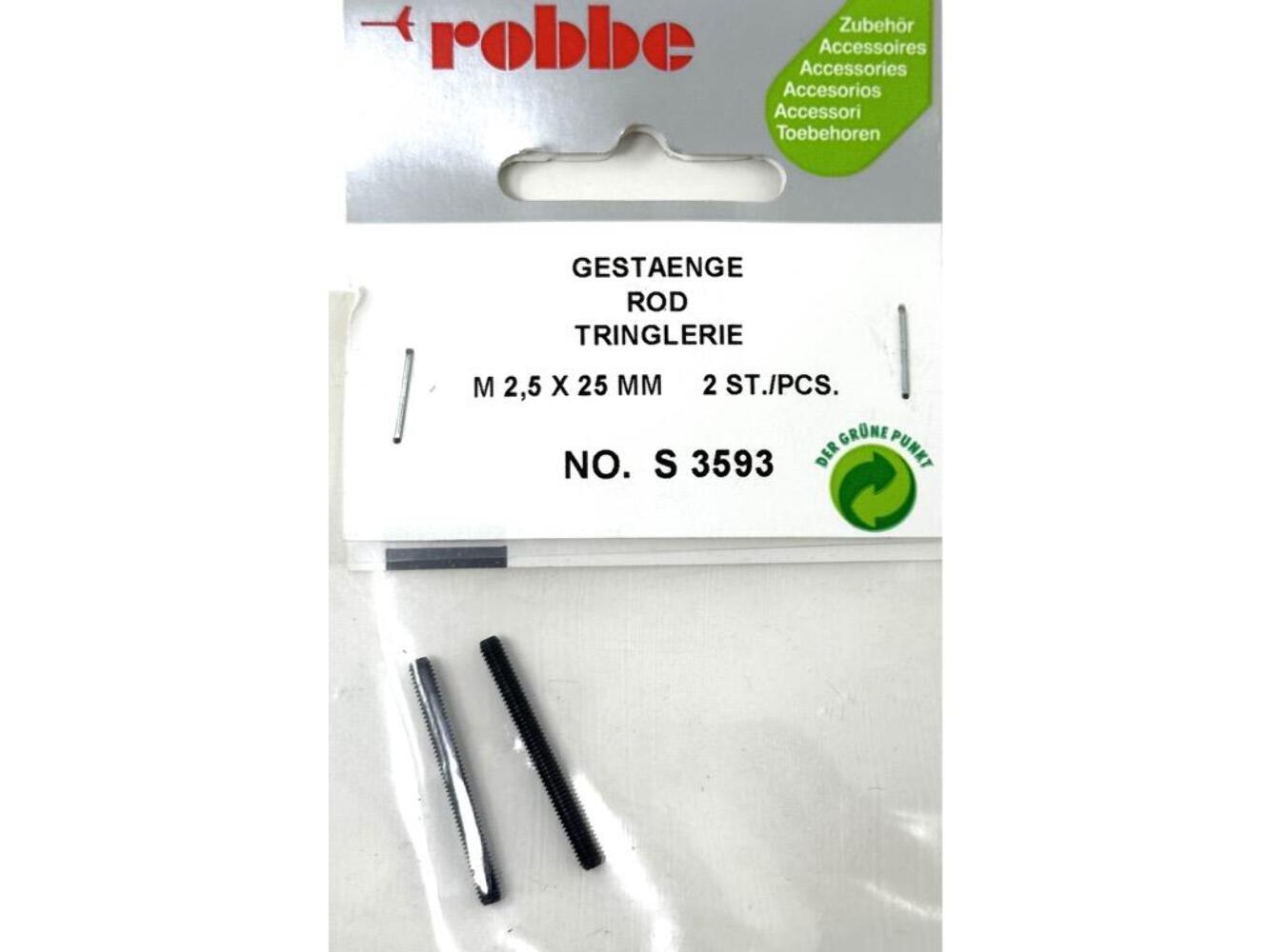 Robbe Pushrod M2.5 X 25mm (2) : S-3593