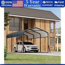 Metal Carport W/galvanized Steel Roof Metal Roof Carport For Tractors Car New