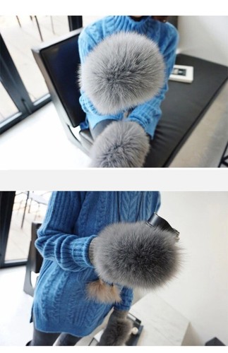 Real Fur Gloves Knitted Women Mittens Winter Fashion Fluffy Warm Real Fur Gloves - Bild 16 von 31