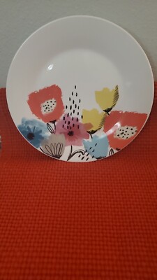 Orly Maison 10'' Watercolor Floral Dinner Plate Dish Pastel Flowers New York