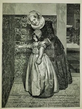 ANNA ALMA-TADEMA (1865 - 1943) Antique Original SIGNED Victorian ENGRAVING Bible