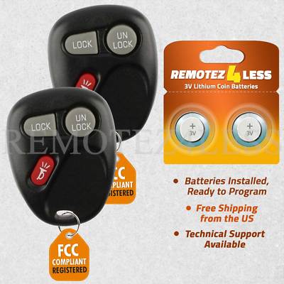 2 For 1999 2000 Silverado 1500 2500 3500 HD Remote Car Keyless Entry Key Fob