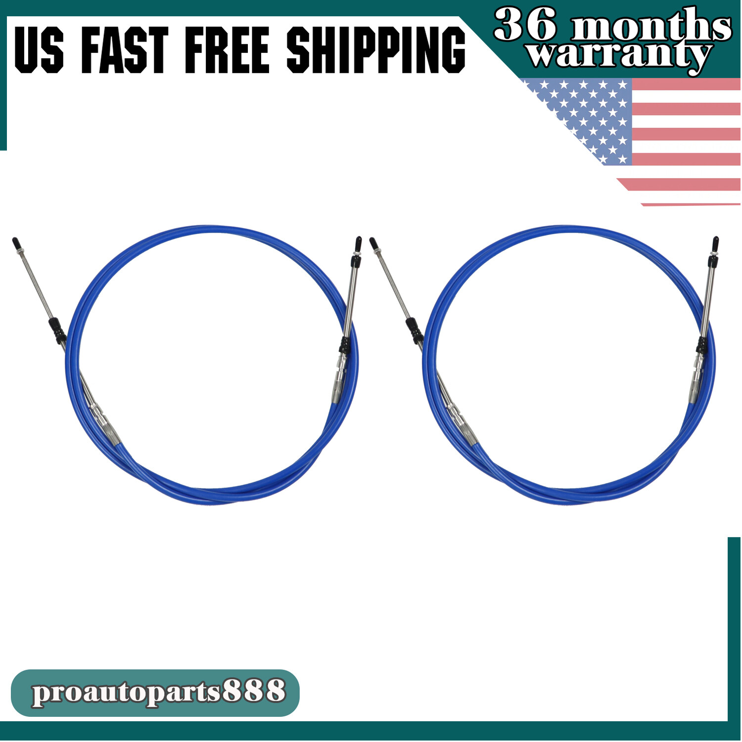 2x 8FT 33C Throttle Shift Control Cables Universal For Yamaha - Foto 8