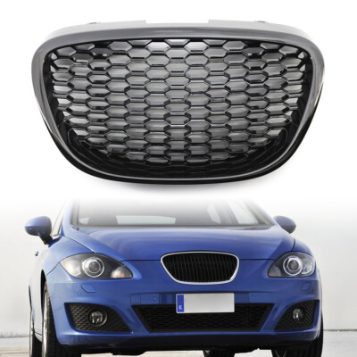 1 Pcs Black ABS Front Bumper Center Grille Grill For SEAT LEON MK2 1P1 2006-2009