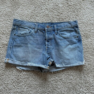 BDG Urban Outfitters Shorts Womens 29 Blue Denim High Rise Roll Cuff Button Fly