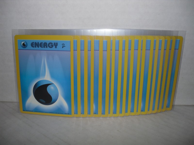 20x Original Base Set 2 1999 Water Energy Pokemon Cards 130/130 **Never Played**