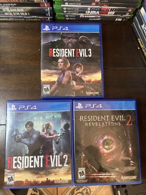 PS4 Resident Evil Lot Bundle! RE2 RE3 & RE Revelations 2